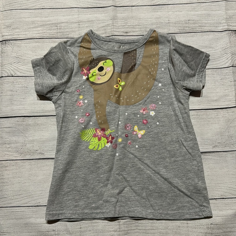 BCG Gray Sloth Short Sleeve Shirt size 5/6